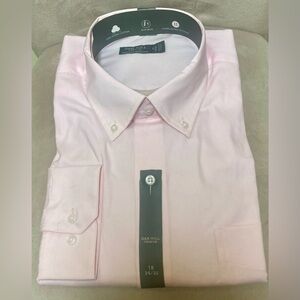 NWT Oak Hill Premium No Iron Men's Pink Dress Shirt Size 18 34/35